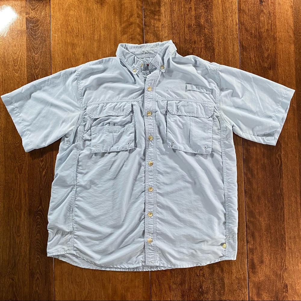 Sportif Fishing shirt button up light gray Medium